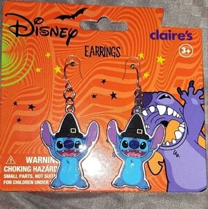 Disney Claire's stitch fall pilgrim hat earrings
